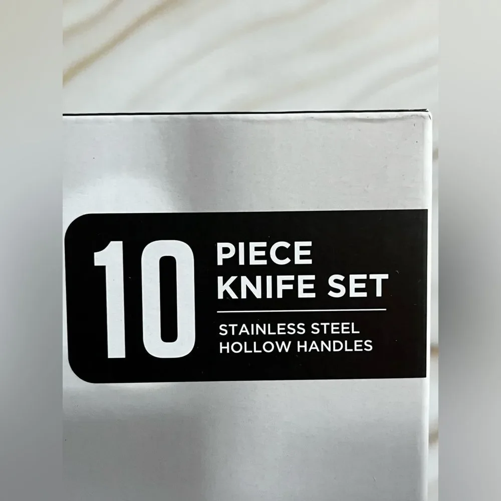 Robert Irvine Stainless Steel Satin Finish 10 Pcs Cutlery Block Set Silver/Wood